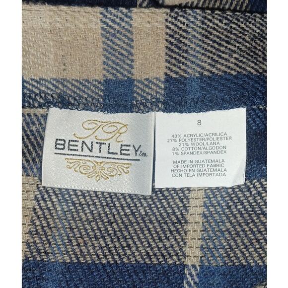 Vintage Bentley Plaid Wool Blend Mini Skirt Women's Small Preppy Academia 90s - Picture 5 of 6